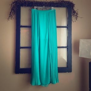 Love Riche Flowy Teal Maxi Skirt
